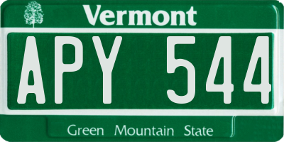 VT license plate APY544