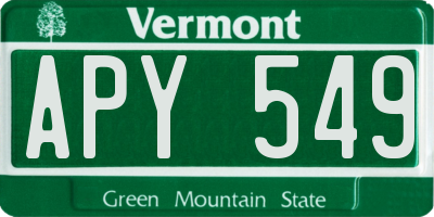 VT license plate APY549