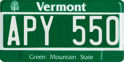 VT license plate APY550