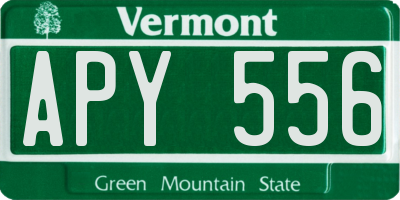 VT license plate APY556