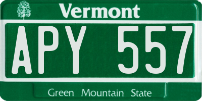 VT license plate APY557