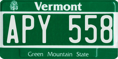 VT license plate APY558