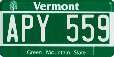VT license plate APY559