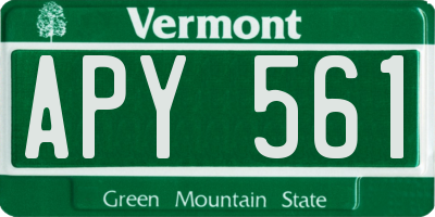 VT license plate APY561