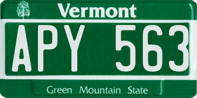 VT license plate APY563