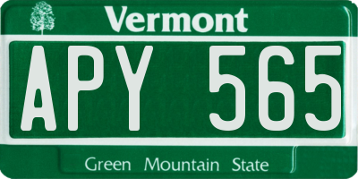 VT license plate APY565
