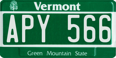 VT license plate APY566