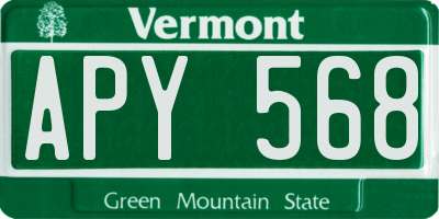 VT license plate APY568