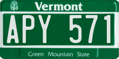 VT license plate APY571