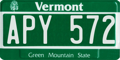VT license plate APY572