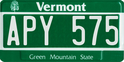 VT license plate APY575