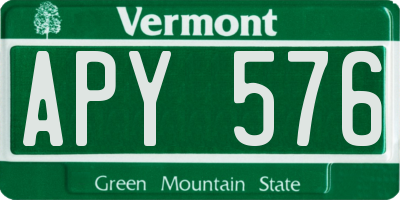 VT license plate APY576