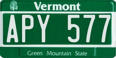 VT license plate APY577
