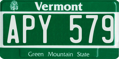 VT license plate APY579