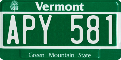 VT license plate APY581