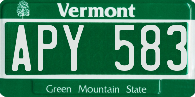 VT license plate APY583