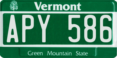 VT license plate APY586