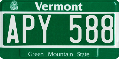 VT license plate APY588