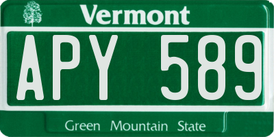 VT license plate APY589