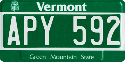 VT license plate APY592