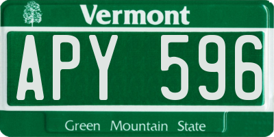 VT license plate APY596