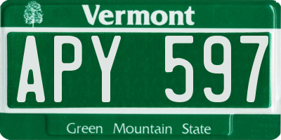 VT license plate APY597