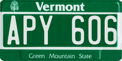 VT license plate APY606