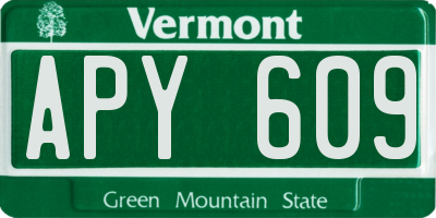 VT license plate APY609
