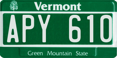 VT license plate APY610