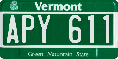 VT license plate APY611