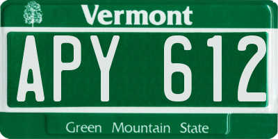 VT license plate APY612