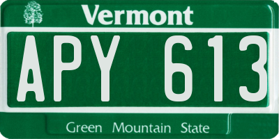 VT license plate APY613