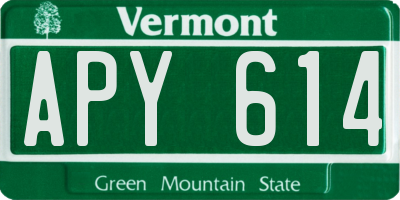 VT license plate APY614