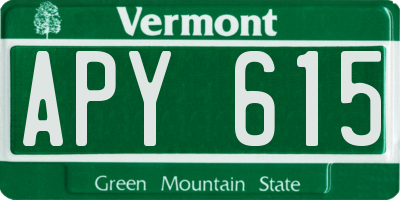 VT license plate APY615
