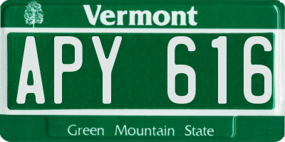VT license plate APY616