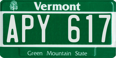 VT license plate APY617