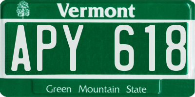 VT license plate APY618