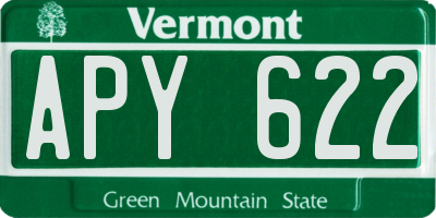VT license plate APY622