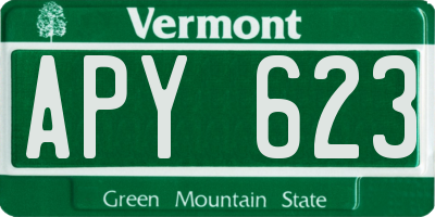 VT license plate APY623