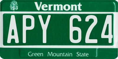 VT license plate APY624