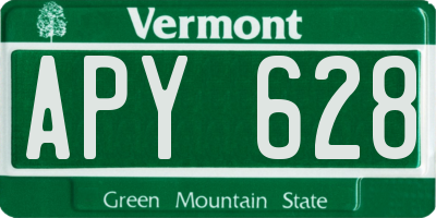 VT license plate APY628