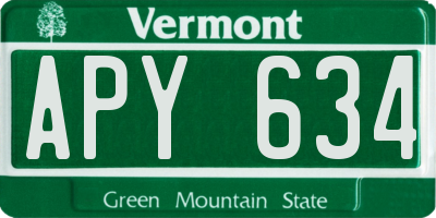VT license plate APY634