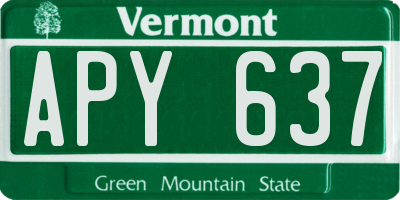 VT license plate APY637
