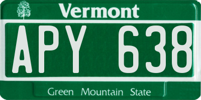 VT license plate APY638