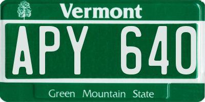 VT license plate APY640