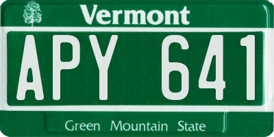VT license plate APY641