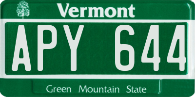 VT license plate APY644