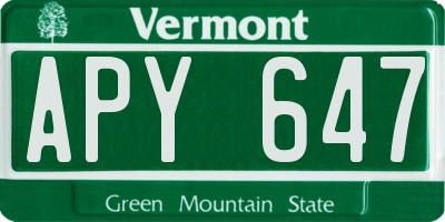 VT license plate APY647