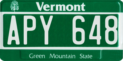 VT license plate APY648