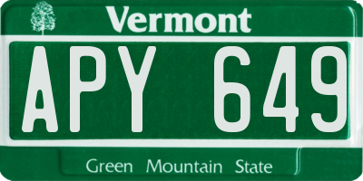 VT license plate APY649